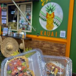 Pineapple Express Kauai - Pork Musubi to the left and spam Musubi to the right