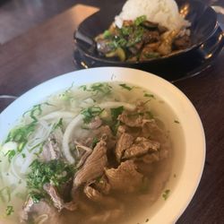 Pho à la Mama - Beef pho lunch special & another lunch special in the farther back