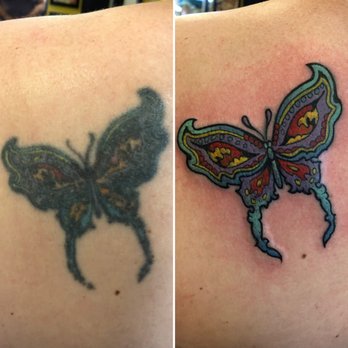 Stay True Tattoo - Before (19-year-old tattoo) and after (touchup by Matty) - Tattoo Near Me - Dublin, California