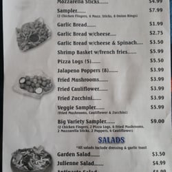 Moon's Pizza - Last page of menu