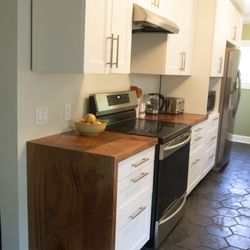 Ambrose Woodworks - Custom sapele counter tops w/ waterfall detail