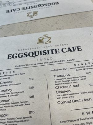 Menu photo 8 Eggsquisite Cafe Frisco, TX