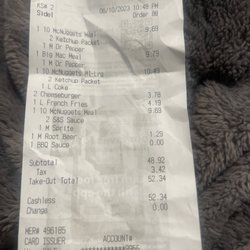 McDonald's - The receipt.