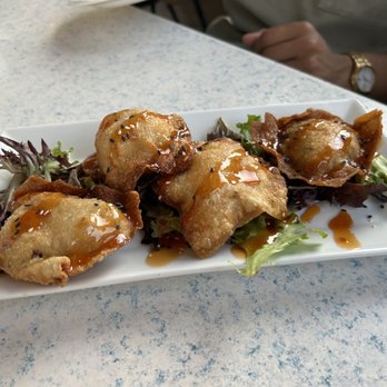 Seneca Harbor Station - Lobster wonton appetizer. Feel like it could've used a sauce to dip in - New American Near Me - Watkins Glen, New York Seneca Harbor Station - Lobster wonton appetizer. Feel like it could've used a sauce to dip in - New American Near Me - Watkins Glen, New York