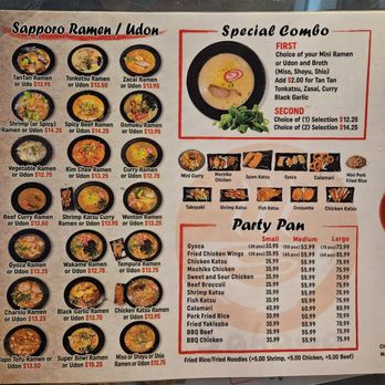 Shaka Ramen - Partial menu1 - Ramen Near Me - Aiea, Hawaii