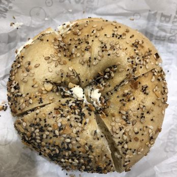 Bruegger's Bagels - Everything Bagel with Jalapeños Cream Cheese - Breakfast & Brunch Near Me - Cleveland, Ohio