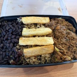 Ropa Vieja, Yucca, Black Beans, Coconut Rice Ropa Vieja, Yucca, Black Beans, Coconut Rice
