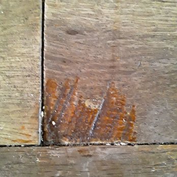 Beaver Electric - Dent in floor from electrician letting attic stairs drop - Electricians Near Me - Hillsboro, Oregon Beaver Electric - Dent in floor from electrician letting attic stairs drop - Electricians Near Me - Hillsboro, Oregon