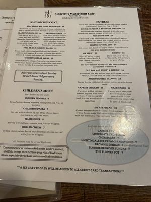 Menu photo 1 Charley's Waterfront Cafe Farmville, VA