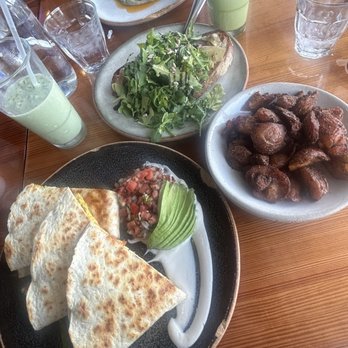Bearcat Cafe - Vegan quesadilla, potatoes, mushroom toast, broccolini, iced matcha - Breakfast & Brunch Near Me - New Orleans, Louisiana Bearcat Cafe - Vegan quesadilla, potatoes, mushroom toast, broccolini, iced matcha - Breakfast & Brunch Near Me - New Orleans, Louisiana