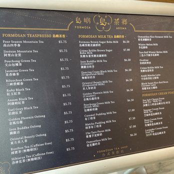 Formosa Aroma - Menu as of December 2023 - Bubble Tea Near Me - Alhambra, California Formosa Aroma - Menu as of December 2023 - Bubble Tea Near Me - Alhambra, California
