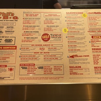 Phil's BBQ - Menu - Barbeque Near Me - San Diego, California