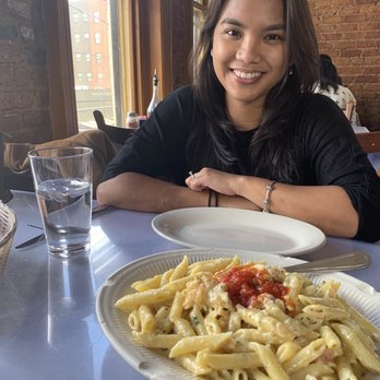 Edo's Squid - Carbonara Pasta with Penne - Italian Near Me - Richmond, Virginia