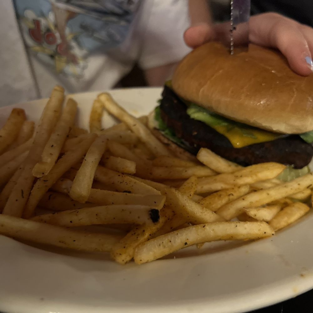 Rosie's Pub - Black bean veggie burgers - American Near Me - Bloomington, Illinois Rosie's Pub - Black bean veggie burgers - American Near Me - Bloomington, Illinois