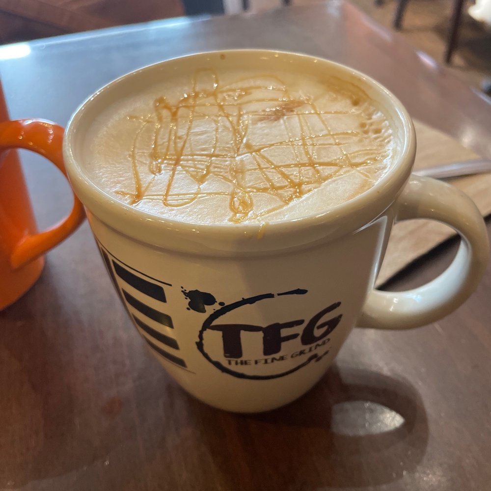 The Fine Grind - A Coffee Bar - Caramel Overload Latte - Coffee & Tea Near Me - Little Falls, New Jersey The Fine Grind - A Coffee Bar - Caramel Overload Latte - Coffee & Tea Near Me - Little Falls, New Jersey