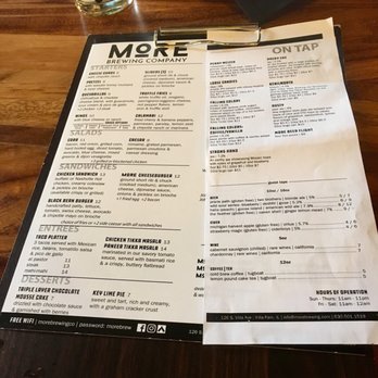 More Brewing - Menu. Not extensive. - Brewpubs Near Me - Villa Park, Illinois More Brewing - Menu. Not extensive. - Brewpubs Near Me - Villa Park, Illinois