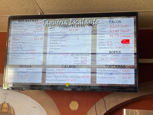 Menu photo 1 Taqueria Escalante Anaheim, CA Menu photo 1 Taqueria Escalante Anaheim, CA