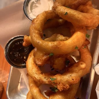 Bun Street - Onion Rings with sauces on the side. - Burgers Near Me - West Covina, California Bun Street - Onion Rings with sauces on the side. - Burgers Near Me - West Covina, California