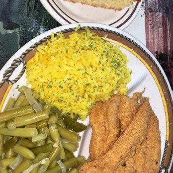 King's Family Restaurant - Fried Whitings Fish, Green Beans, Yellow Rice and Cornbread. - Soul Food Near Me - Newark, New Jersey King's Family Restaurant - Fried Whitings Fish, Green Beans, Yellow Rice and Cornbread. - Soul Food Near Me - Newark, New Jersey