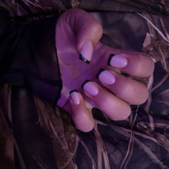 Durbin Nail Spa - Simple Short acrylic w/ black french tip! - Nail Salons Near Me - St. Johns, Florida Durbin Nail Spa - Simple Short acrylic w/ black french tip! - Nail Salons Near Me - St. Johns, Florida