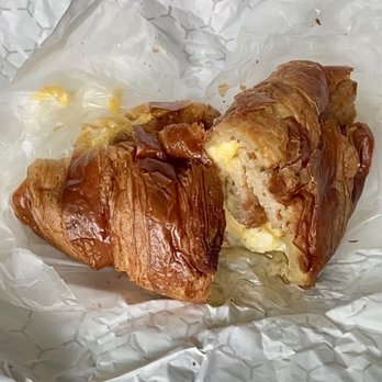 Bon Appetit Bakery - Luscious $4.50 loaded sausage egg cheese flakey piping-hot croissant! - Bakeries Near Me - Ellicott City, Maryland