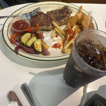 NORMS - 1/2 LB. NEW YORK STEAK, fries veggies add shrimp 3.99 - Diners Near Me - Van Nuys, California NORMS - 1/2 LB. NEW YORK STEAK, fries veggies add shrimp 3.99 - Diners Near Me - Van Nuys, California