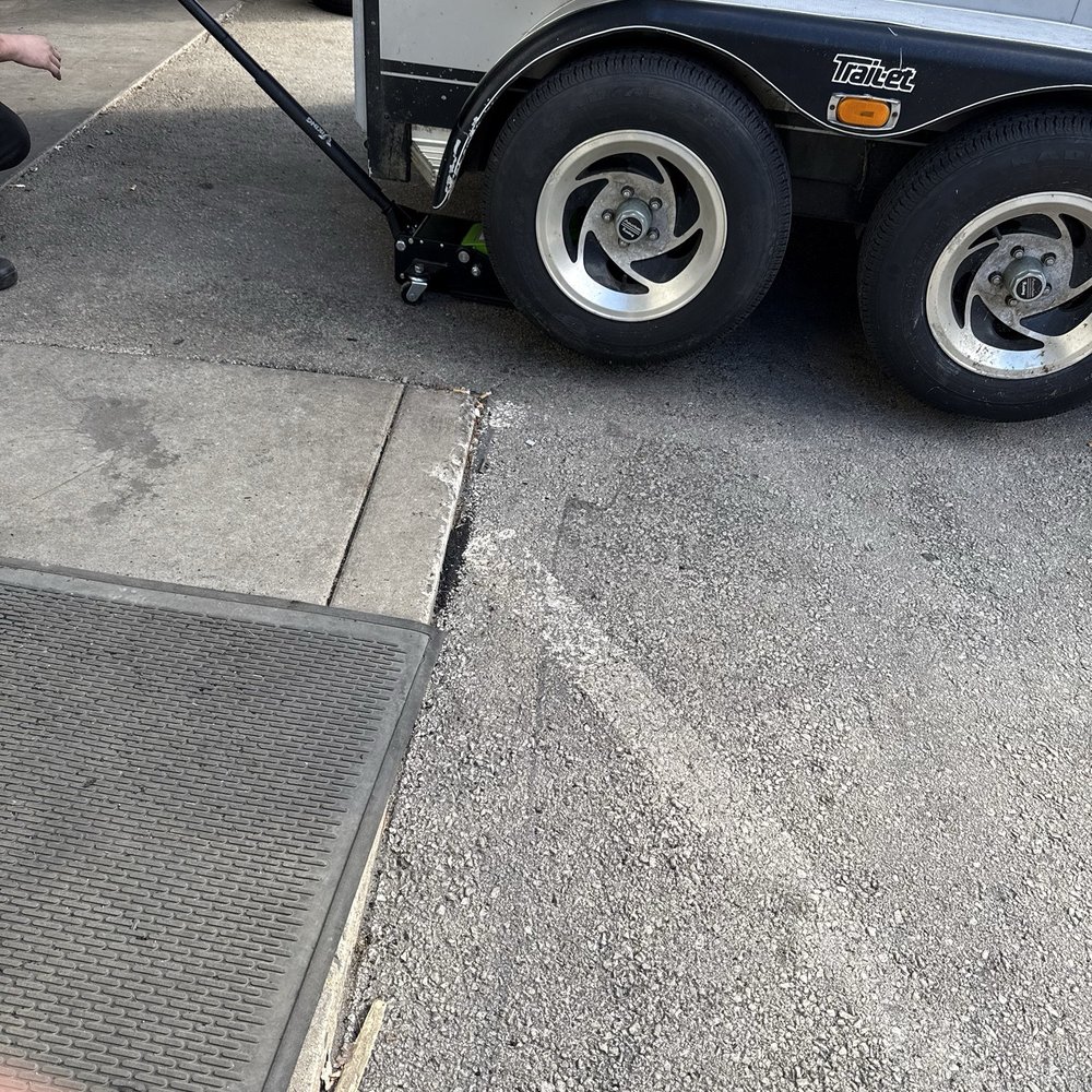 Trailer being worked on