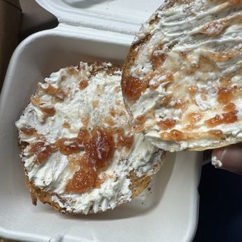 Eggcellent Cafe - Cream cheese bagel toasted - Coffee & Tea Near Me - Philadelphia, Pennsylvania
