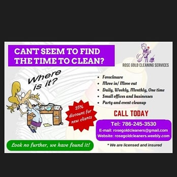 Rosegold Cleaning Services - Can't seem to find the time to clean your home the way you'd like? Well Rosegold Cleaning services can help you. With very affordable prices - Office Cleaning Near Me - Miami, Florida Rosegold Cleaning Services - Can't seem to find the time to clean your home the way you'd like? Well Rosegold Cleaning services can help you. With very affordable prices - Office Cleaning Near Me - Miami, Florida