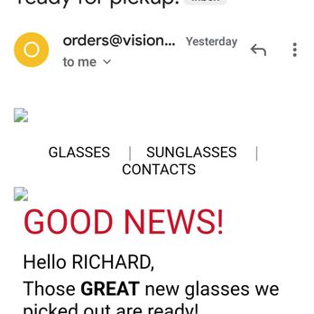 Visionworks - Second notice they are ready. But they arent. - Optometrists Near Me - Friendswood, Texas Visionworks - Second notice they are ready. But they arent. - Optometrists Near Me - Friendswood, Texas