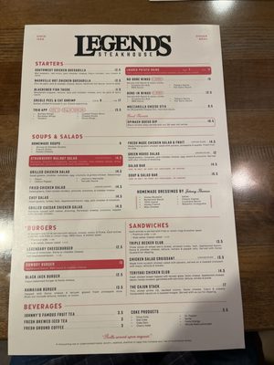 Menu photo 3 Legend's Steakhouse Smyrna, TN Menu photo 3 Legend's Steakhouse Smyrna, TN