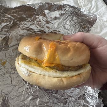 Biggby Coffee - Sausage egg and cheese bagel sandwich - Coffee & Tea Near Me - Chicago, Illinois