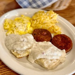 Cracker Barrel Old Country Store - Old Timer's Breakfast with stone cold hash brown casserole