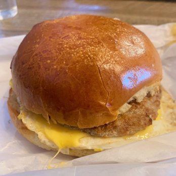 Cafein - Sausage, Egg & Cheese with Brioche - Coffee & Tea Near Me - Chantilly, Virginia