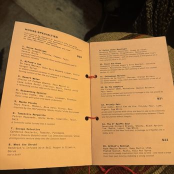 Bar Calico at Freehand - Cocktail menu (there's more than this page) - Lounges Near Me - New York, New York Bar Calico at Freehand - Cocktail menu (there's more than this page) - Lounges Near Me - New York, New York