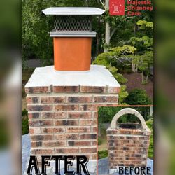 Majestic Chimney Care - Chimney Crown Rebuilt & Sealed after Demo of Old Concrete Top. New Extension & Stainless Steel Cap (NO RUSTING)