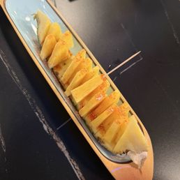 Complimentary pineapple after dinner