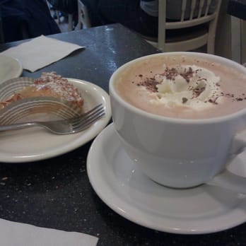 Belle Pastry - Pear almond tart and mocha - Cafes Near Me - Bellevue, Washington