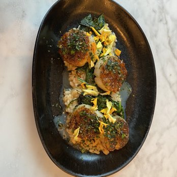 MICO - Black Pepper w orange marmalade glaze Scallops with spinach risotto - Argentine Near Me - Charlotte, North Carolina MICO - Black Pepper w orange marmalade glaze Scallops with spinach risotto - Argentine Near Me - Charlotte, North Carolina