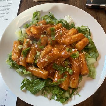 Café uu - Spicy fingerling rice cake, mozzarella - Korean Near Me - Everett, Washington Café uu - Spicy fingerling rice cake, mozzarella - Korean Near Me - Everett, Washington