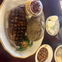 10 oz New York Strip with a Loaded Baked Potato