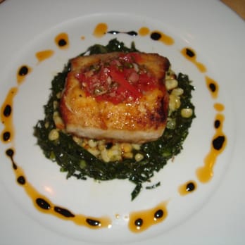 LaSalette Restaurant - Blue Nose Sea Bass with Collard Greens and Grilled Corn - Portuguese Near Me - Sonoma, California LaSalette Restaurant - Blue Nose Sea Bass with Collard Greens and Grilled Corn - Portuguese Near Me - Sonoma, California