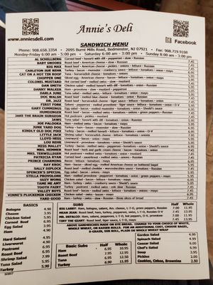 Menu photo 2 Annie's Deli Pluckemin, NJ Menu photo 2 Annie's Deli Pluckemin, NJ