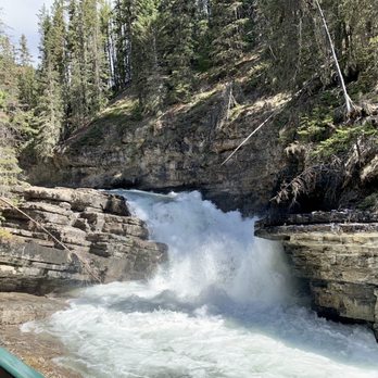 Johnston Canyon & Ink Pots - The Upper Falls before the observation platform area. - Hiking Near Me - Banff, Alberta Johnston Canyon & Ink Pots - The Upper Falls before the observation platform area. - Hiking Near Me - Banff, Alberta
