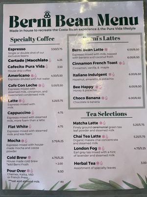 Menu photo 7 The Berni Bean Coffee Dallas, TX