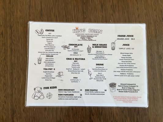 Menu photo 1 King Bean Wantirna, VIC Menu photo 1 King Bean Wantirna, VIC