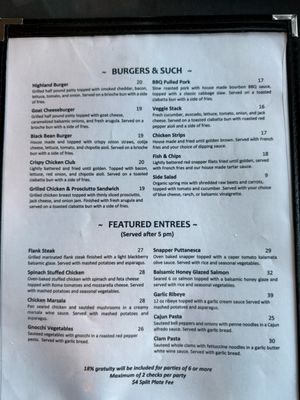 Menu photo 3 Highland House Restaurant Mount Shasta, CA