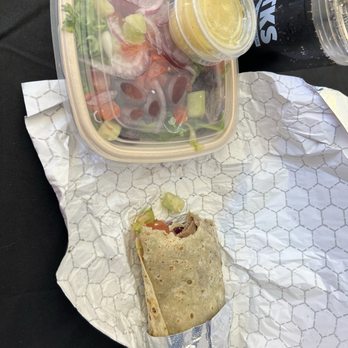 The Kebab Shop - Lamb & beef burrito with Greek salad (no cheese) - Mediterranean Near Me - Chula Vista, California The Kebab Shop - Lamb & beef burrito with Greek salad (no cheese) - Mediterranean Near Me - Chula Vista, California