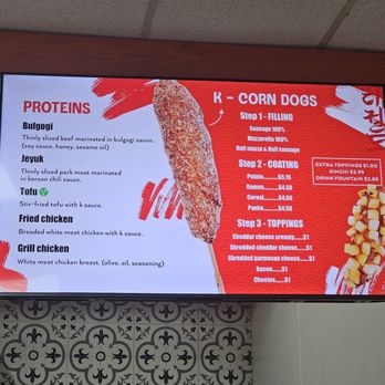 Rice N Mix - K-Corn Dog menu. I recommend the ramen coating for extra crunch. - Korean Near Me - Houston, Texas Rice N Mix - K-Corn Dog menu. I recommend the ramen coating for extra crunch. - Korean Near Me - Houston, Texas