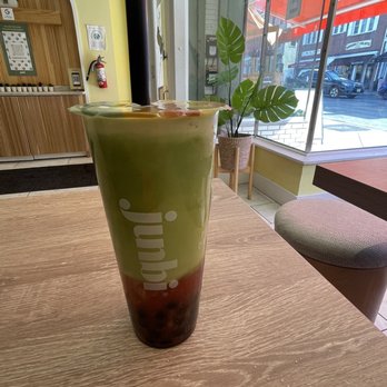 Junbi - Cold Strawberry Matcha w/ Milk: less sugar, no ice, boba - Coffee & Tea Near Me - Princeton, New Jersey Junbi - Cold Strawberry Matcha w/ Milk: less sugar, no ice, boba - Coffee & Tea Near Me - Princeton, New Jersey